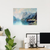 Poster Fjord en Norvège peinture par Lev Lagorio (Bureau à domicile)