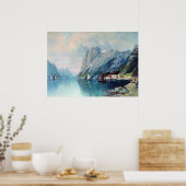 Poster Fjord en Norvège peinture par Lev Lagorio (Cuisine)