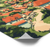 Poster Flachau Autriche Illustration Voyage Art Vintage (Coin)