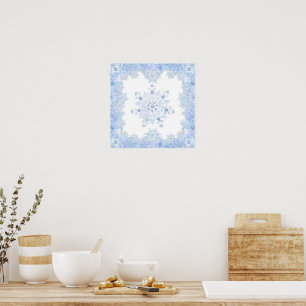 Poster Flacon de neige bleu glace