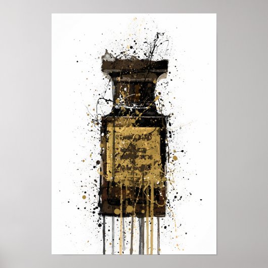 Poster Flacon de parfum 'Obsidian' pour Noël (Devant)