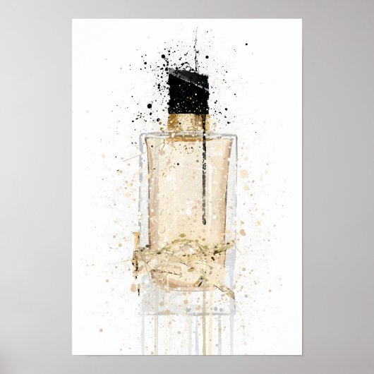 Poster Flacon de parfum 'Platinum Gold' pour Noël (Devant)
