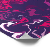 Poster Flacons de rose vif, violet foncé & blanc (Coin)
