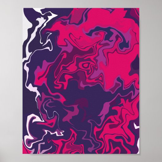 Poster Flacons de rose vif, violet foncé & blanc (Devant)