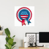 POSTER FLAG AMÉRICAIN RIBBON BOUT (Bureau à domicile)