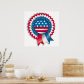 POSTER FLAG AMÉRICAIN RIBBON BOUT (Cuisine)
