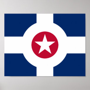 Poster Flag of Indianapolis, Indiana