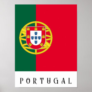 Poster Flag of Portugal for Day of Portugal holiday