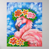 Poster Flamant Floral (Devant)