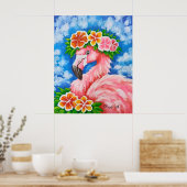 Poster Flamant Floral (Cuisine)