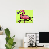 Poster Flamant rose (Bureau à domicile)