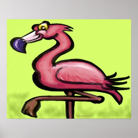 Poster Flamant rose (Devant)