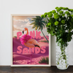 Poster flamant rose