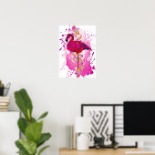 Poster Flamant rose (Bureau à domicile)
