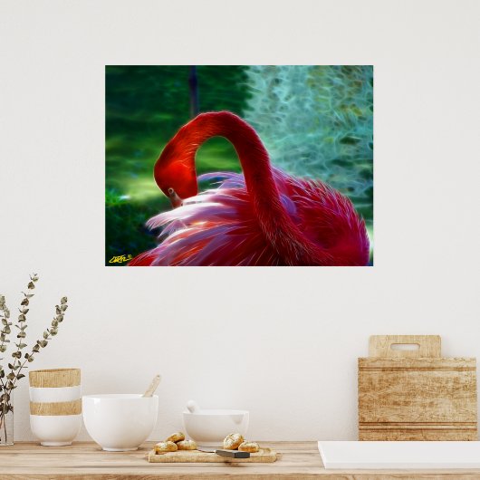 Poster Flamant rose (Cuisine)