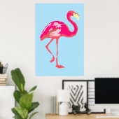 Poster Flamant rose (Bureau à domicile)