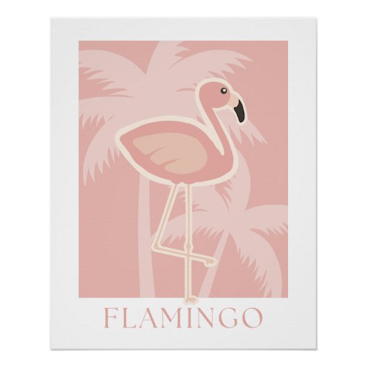 Poster Flamant rose (Devant)