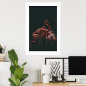 Poster Flamant rose (Bureau à domicile)