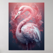 Poster Flamant rose abstrait surréaliste (Devant)