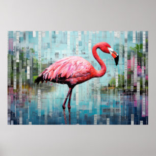 Poster Flamant rose Animal Bird Art Décor Peinture
