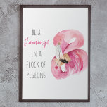 Poster Flamant rose Aquarelle Exotique Rose Moderne Avec<br><div class="desc">Flamant rose Aquarelle Exotique Rose Moderne Avec Citation</div>