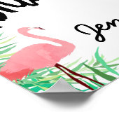 Poster Flamant rose aquarelle Fête des mariées tropicale  (Coin)