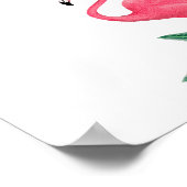 Poster Flamant rose baby shower Devinez la douce pagaille (Coin)