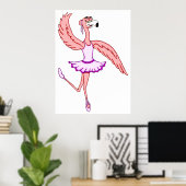 Poster Flamant rose Ballerina (Bureau à domicile)