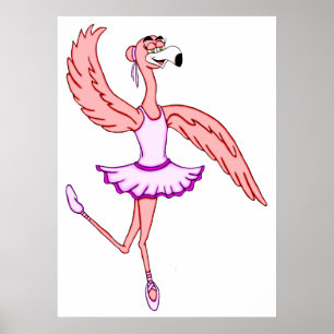 Poster Flamant rose Ballerina