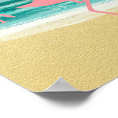 Poster Flamant rose Beach (Coin)
