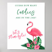 Poster Flamant rose - Combien de bonbons sont dans le pot (Devant)