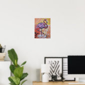 Poster Flamant Rose Coucher de Soleil Vibrant (Bureau à domicile)
