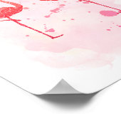 Poster Flamant rose d'aquarelle rose "Flamant rose Serena (Coin)