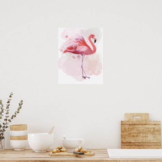 Poster Flamant rose de bouffée (Cuisine)