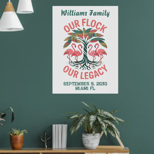 Poster Flamant rose de la Réunion sur l'héritage familial