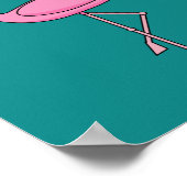 Poster Flamant rose de Noël avec Santa Hat (Coin)