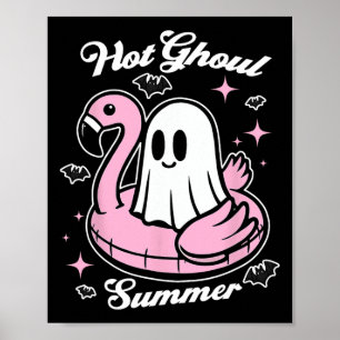 Poster Flamant rose d'été de Hot Ghoul Ghost Summerween