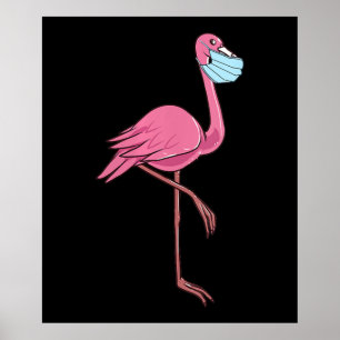 Poster Flamant rose   Flamant rose Femme Dans Un Masque V