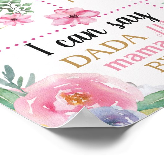 Poster Flamant rose Fleurs Été Luau Signal d'anniversaire (Coin)