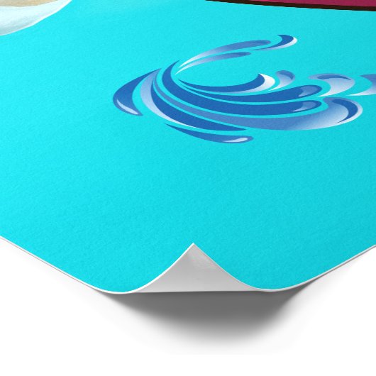 Poster Flamant rose Fun (Coin)