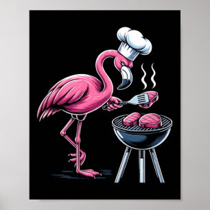 Poster Flamant rose Grill Grill Rbecue Pour Hommes Femmes