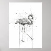 Poster Flamant Rose Gris (Devant)