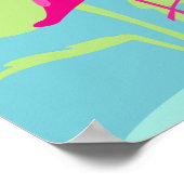 Poster Flamant rose imprimé graphique tropical (Coin)