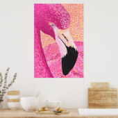 Poster Flamant Rose Imprimé Pamplemousse Rose - Par Just (Cuisine)