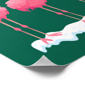 Poster Flamant rose Lover Xmas Éclairage Père Noël Flaman (Coin)
