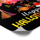 Poster Flamant rose mignon HalloThanksmas Happy Halloween (Coin)