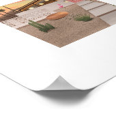 Poster Flamant rose moderne du milieu du siècle (Coin)