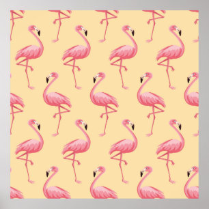 Poster Flamant rose motif arrière - plan transparent. Fla