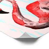 Poster Flamant rose motif transparent (Coin)