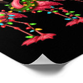 Poster Flamant rose Noël Sarcastique Noël Lumières Flaman (Coin)